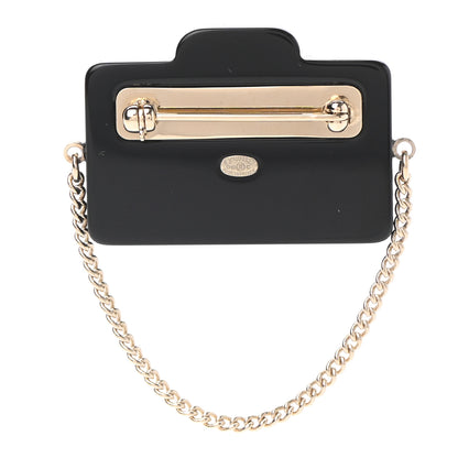 Chanel Resin Camera CC Brooch Gold Black 3 of 5