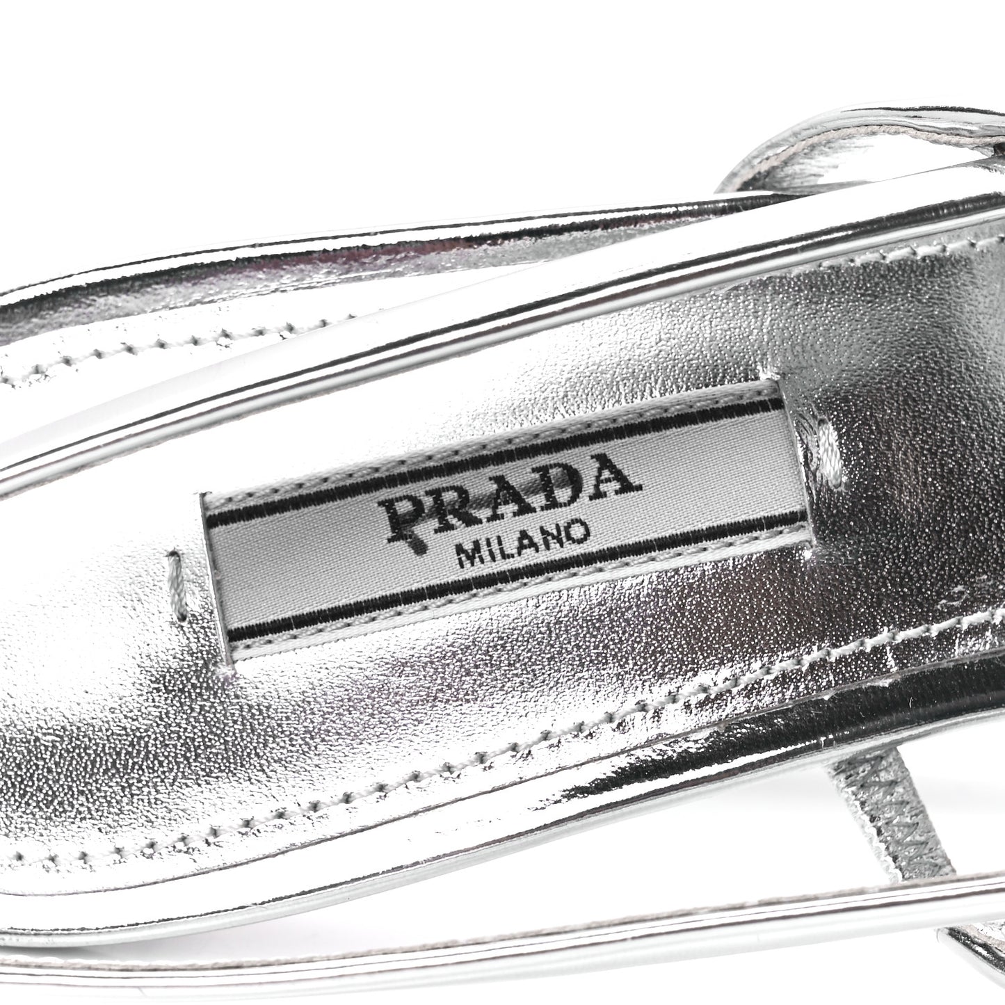 Metallic Calfskin Pointed Toe 55mm Slingback Pumps 38 Argento