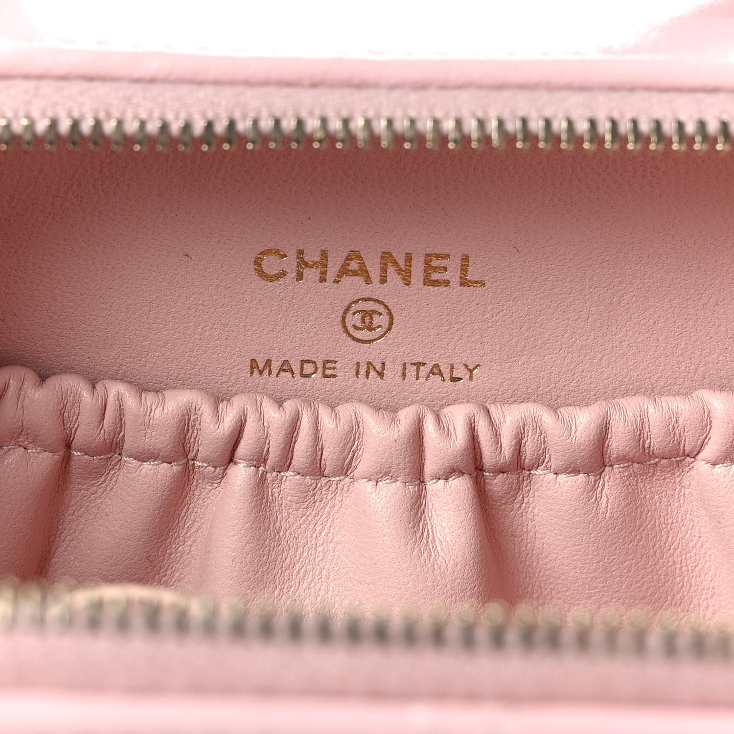 Chanel Glazed Calfskin Quilted Small Top Handle Vanity Case Light Pink 8 of 10