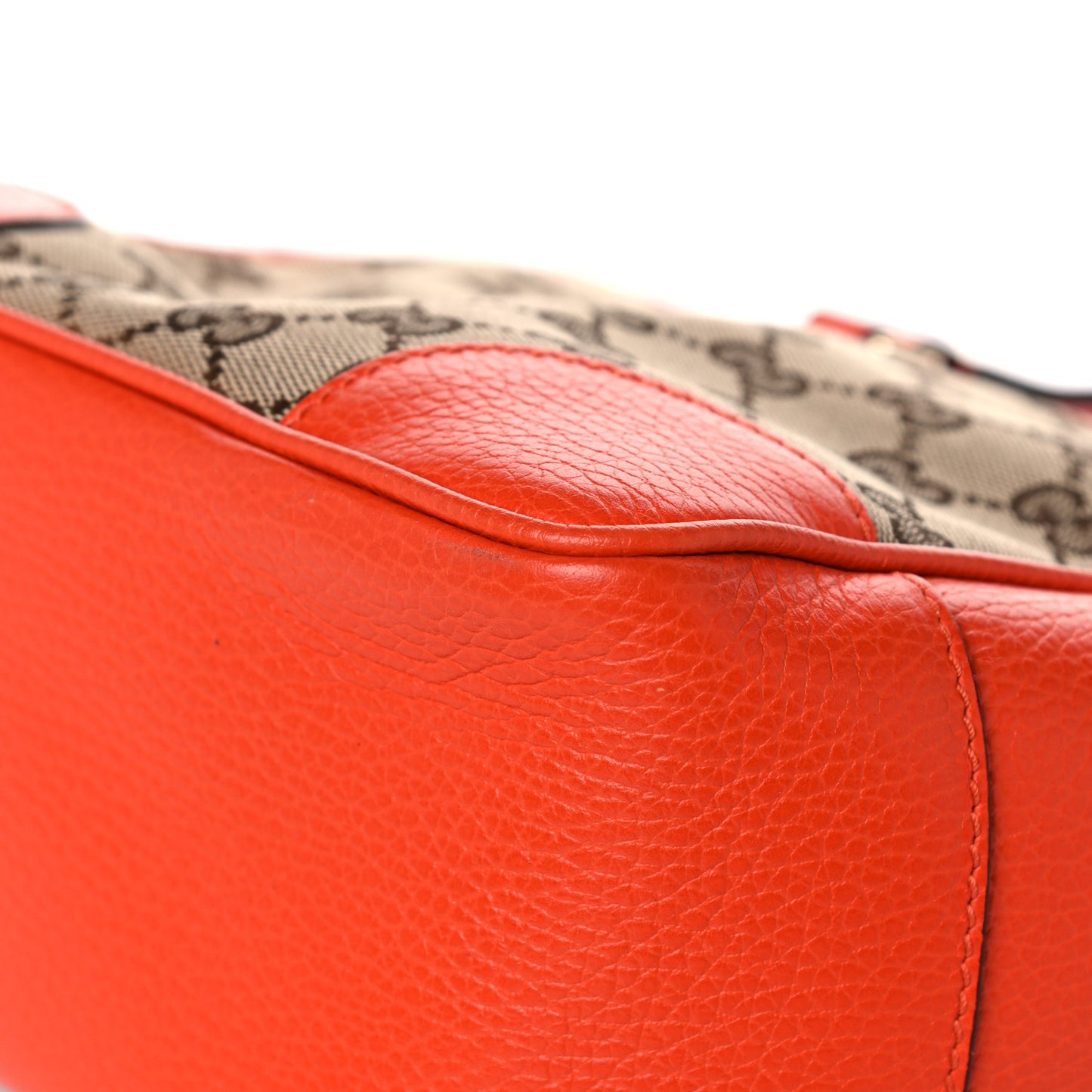 Monogram Dollar Calfskin Small Bree Tote Beige Ebony Sun Orange