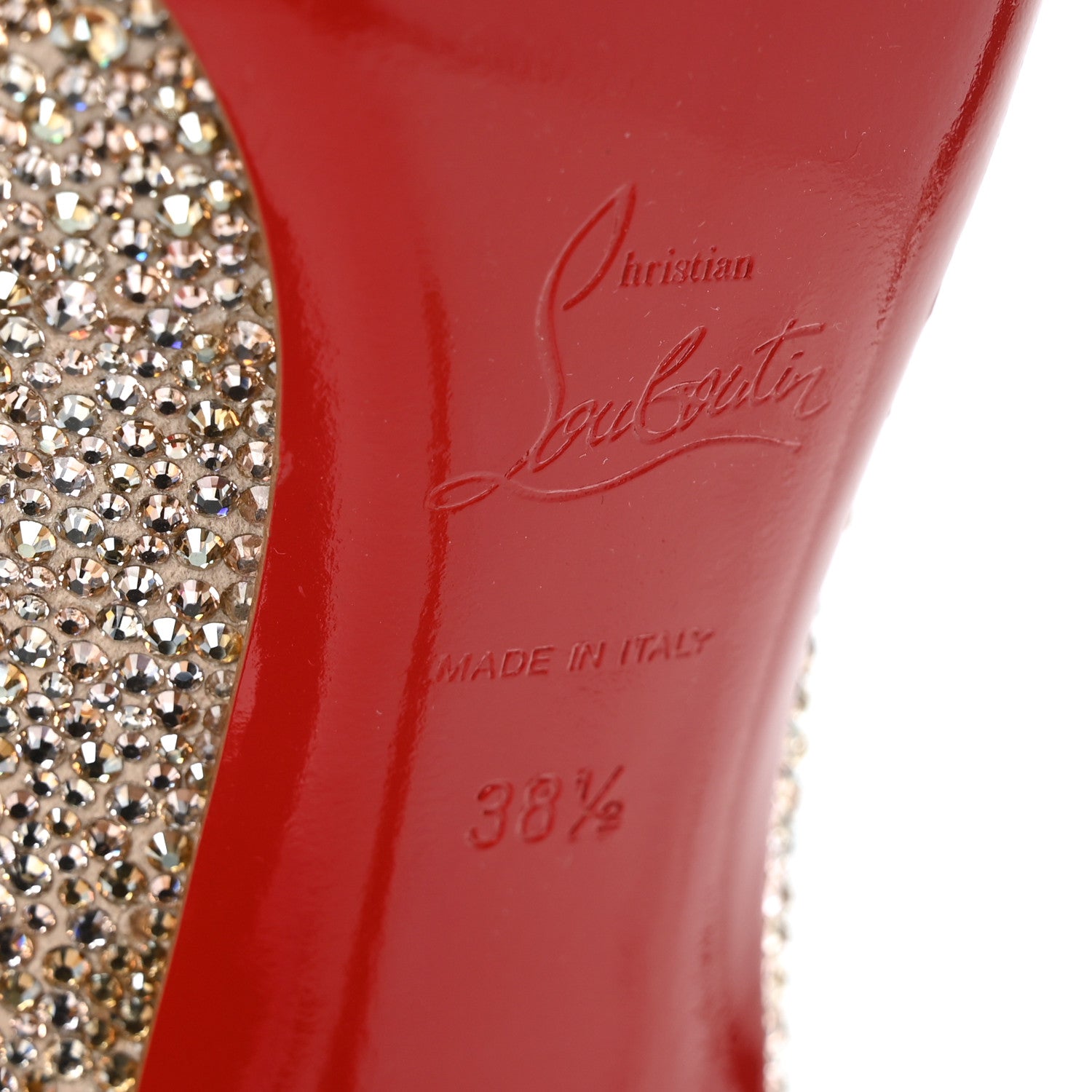 Christian Louboutin Suede Strass So Kate 85 Pumps 38.5 Gold 7 of 8