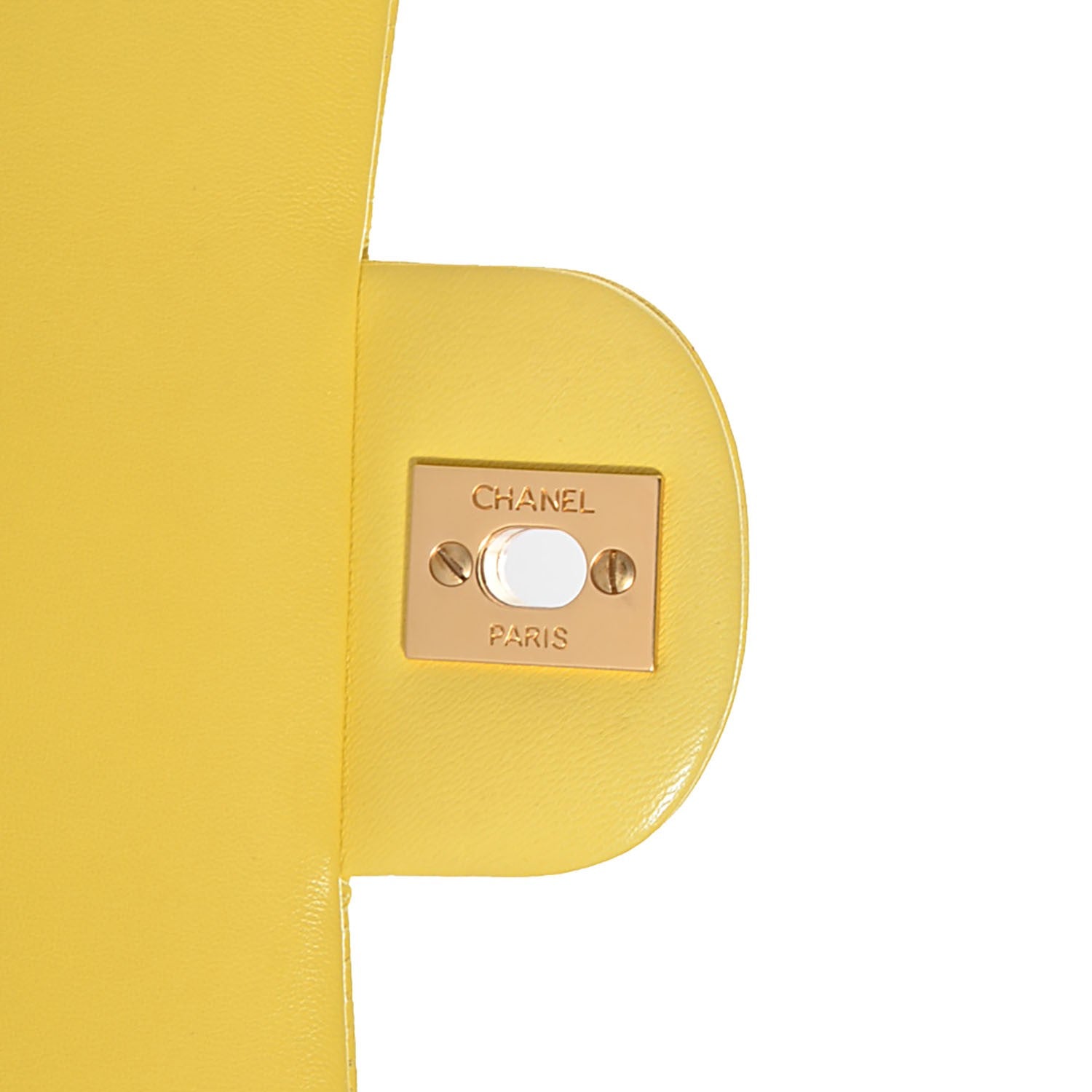 Chanel Lambskin Quilted Medium Double Flap Yellow 8 of 9