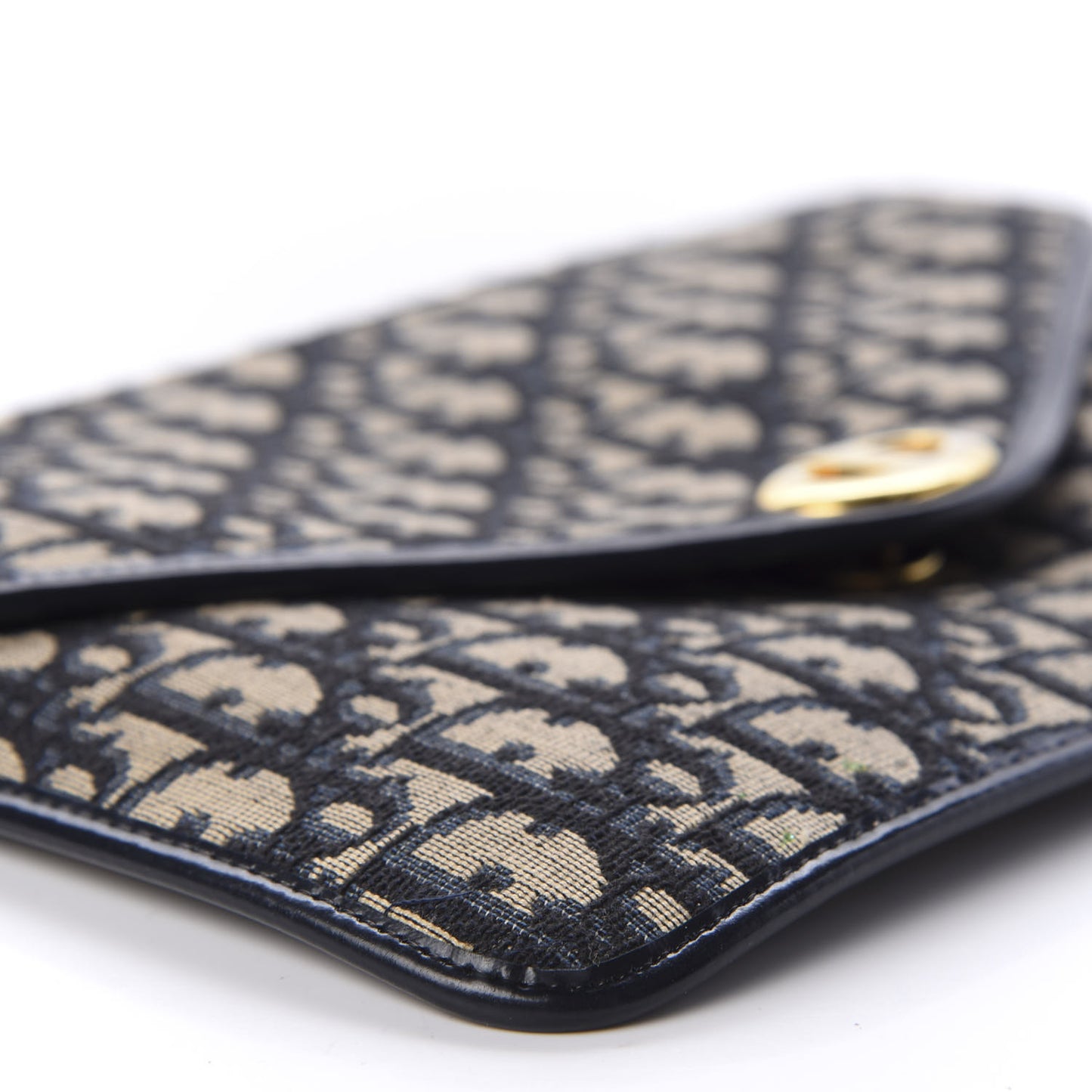 Monogram Envelope Flap Clutch Navy Blue