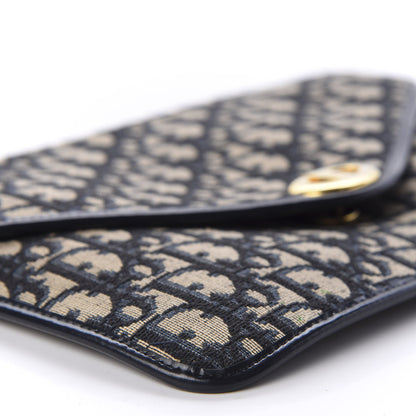 Christian Dior Monogram Envelope Flap Clutch Navy Blue 5 of 8