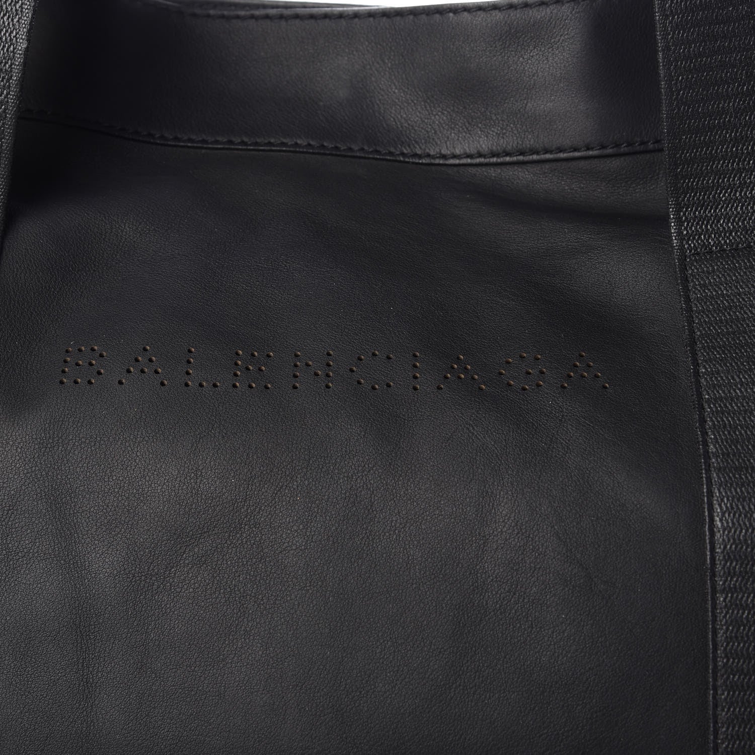 Balenciaga Lambskin Mens Perforated Canvas Navy Tote Black 9 of 13