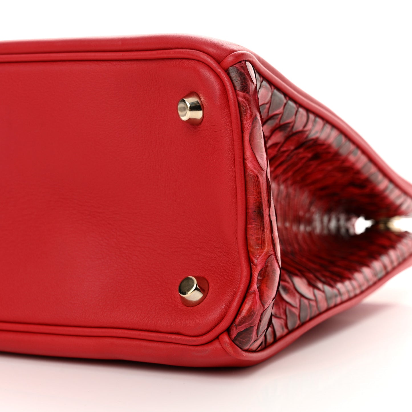 Calfskin Snakeskin Medium Diorissimo Tote Red