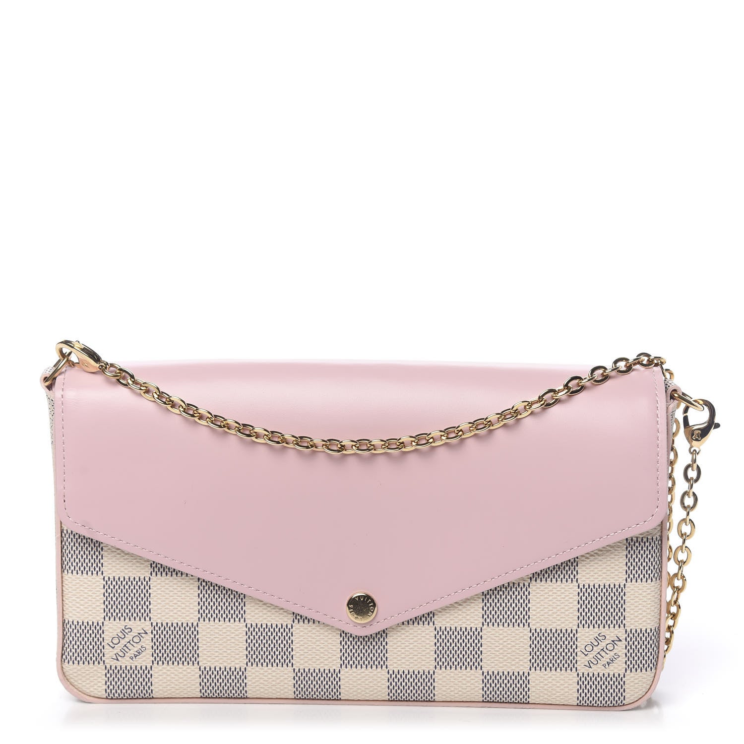 Louis Vuitton Damier Azur Calfskin Pochette Felicie Eau de Rose 1 of 11