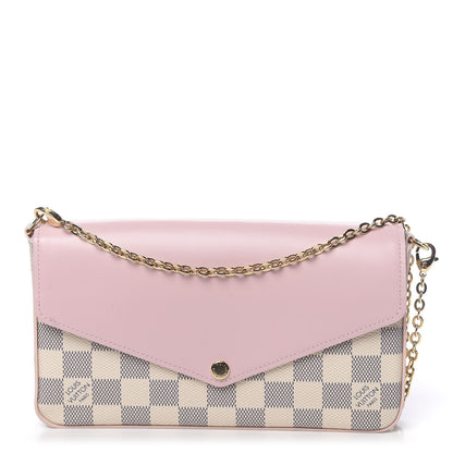 Louis Vuitton Damier Azur Calfskin Pochette Felicie Eau de Rose 1 of 11