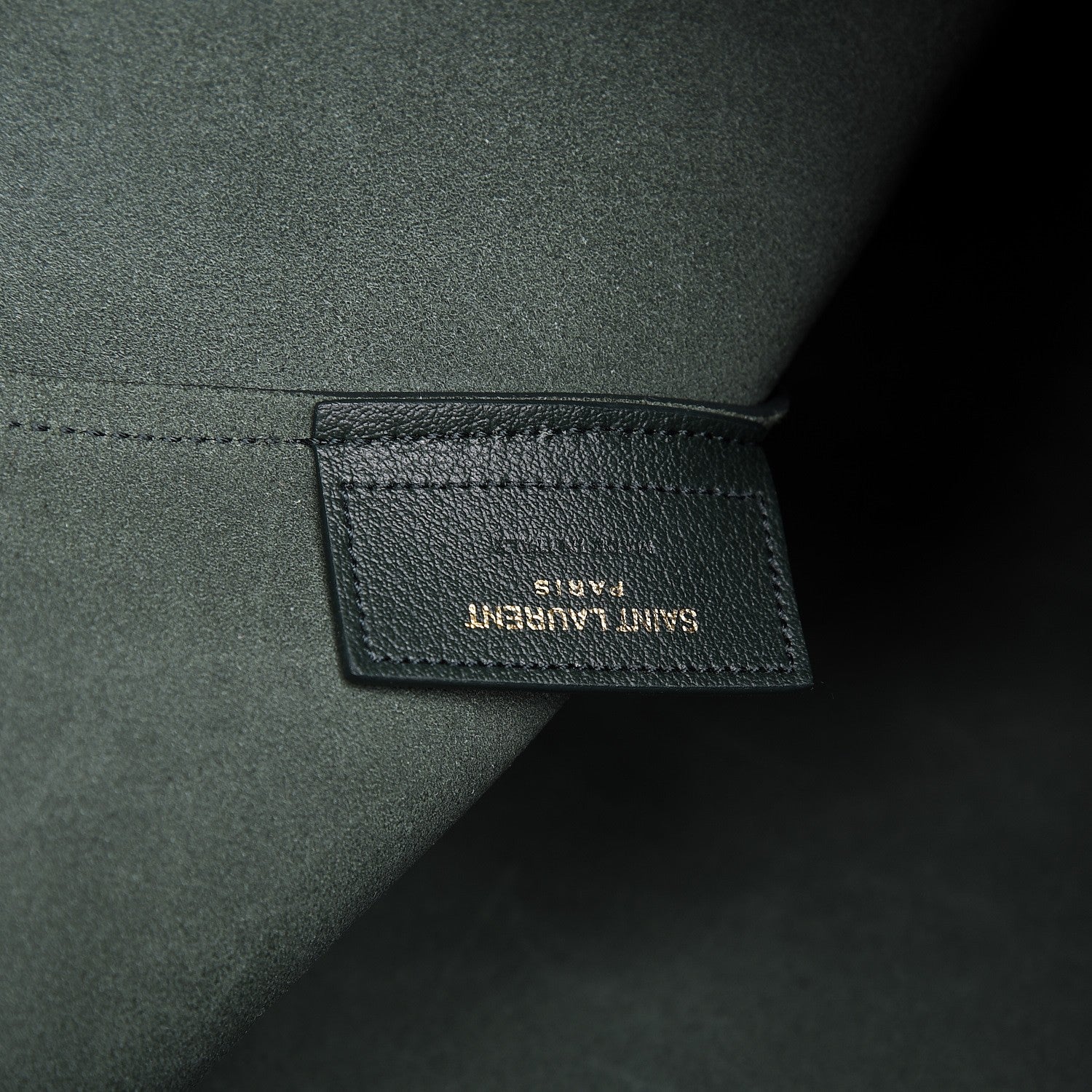Saint Laurent Calfskin Large Shopping Tote Dark Green 7 of 8