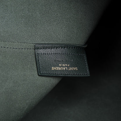 Saint Laurent Calfskin Large Shopping Tote Dark Green 7 of 8