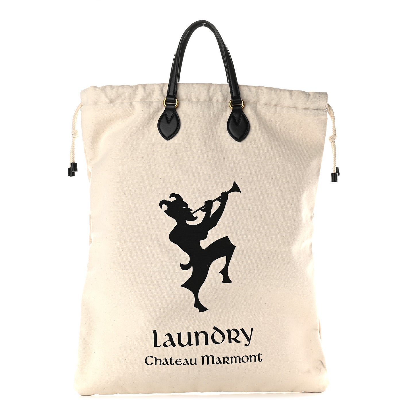 Canvas Chateau Marmont Drawstring Tote Beige