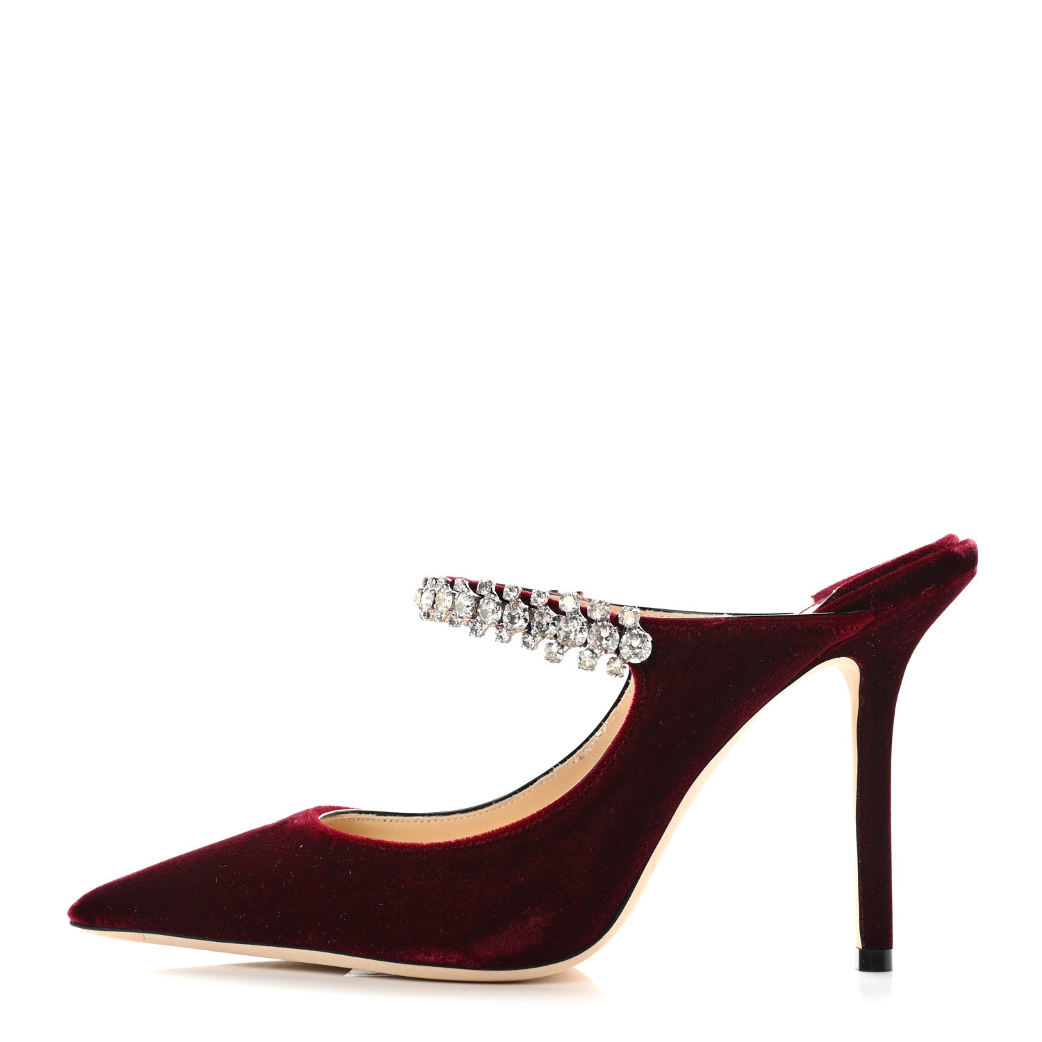 Jimmy Choo Velvet Crystal Bing 100 Pumps 40 Burgundy 1 of 8
