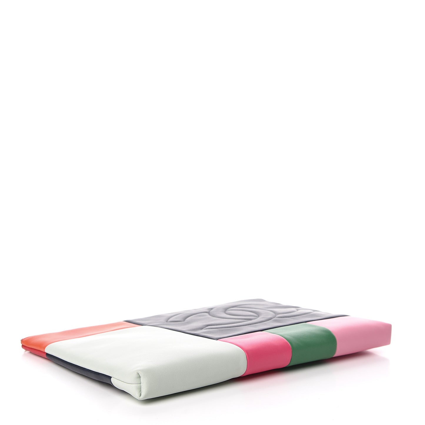 Lambskin Colorblock Cosmetic Case Multicolor
