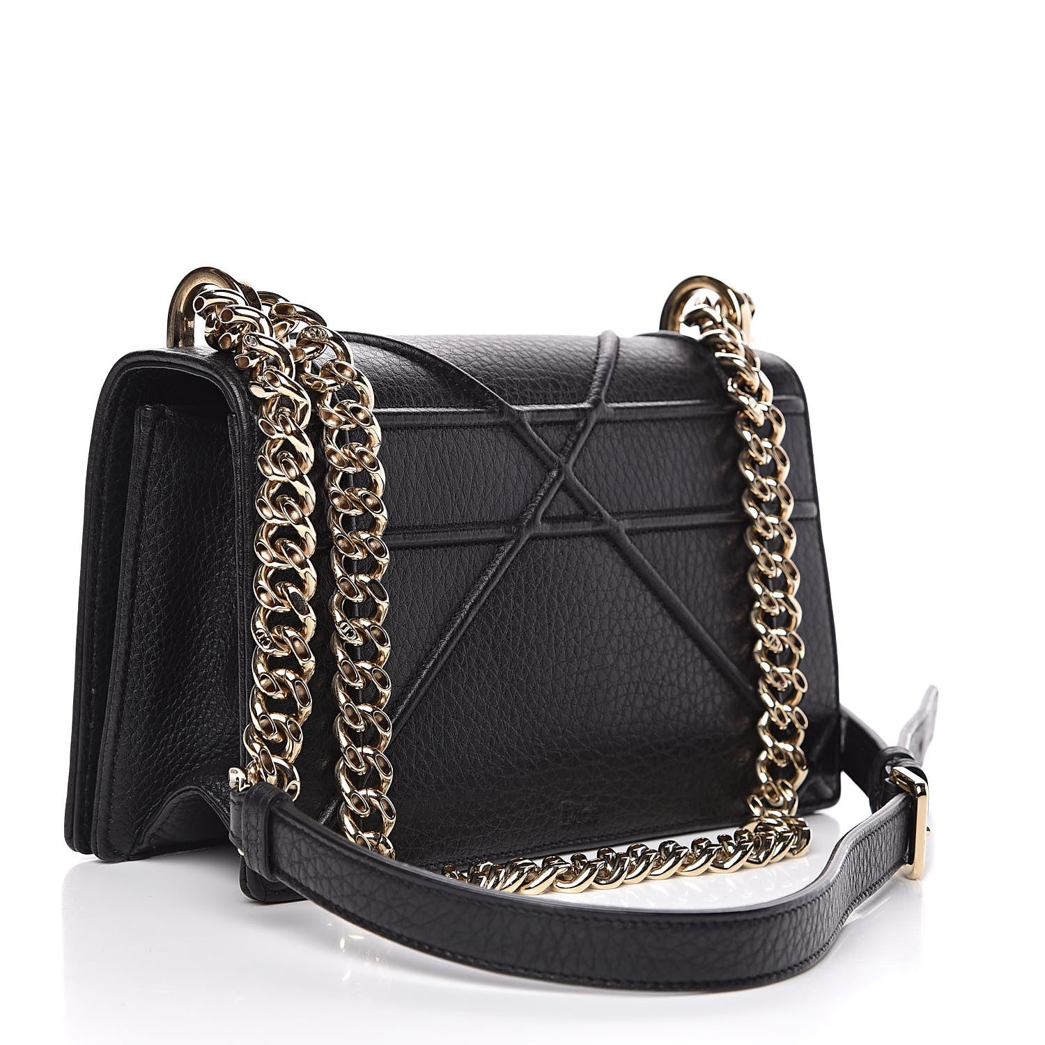 Christian Dior Grained Calfskin Small Diorama Flap Bag Black 3 of 11