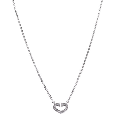 Cartier 18K White Gold Diamond Small Hearts and Symbols Pendant Necklace 1 of 7