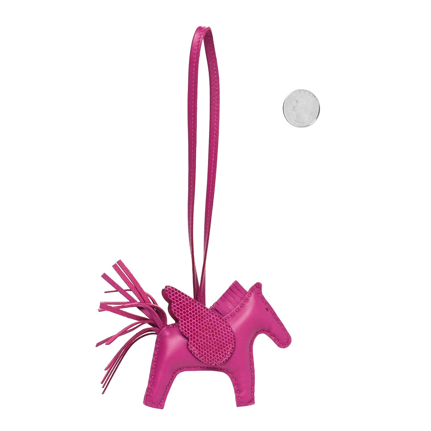 Milo Lambskin Lizard Touch Grigri Rodeo Pegase Horse Bag Charm PM Rose Poupre