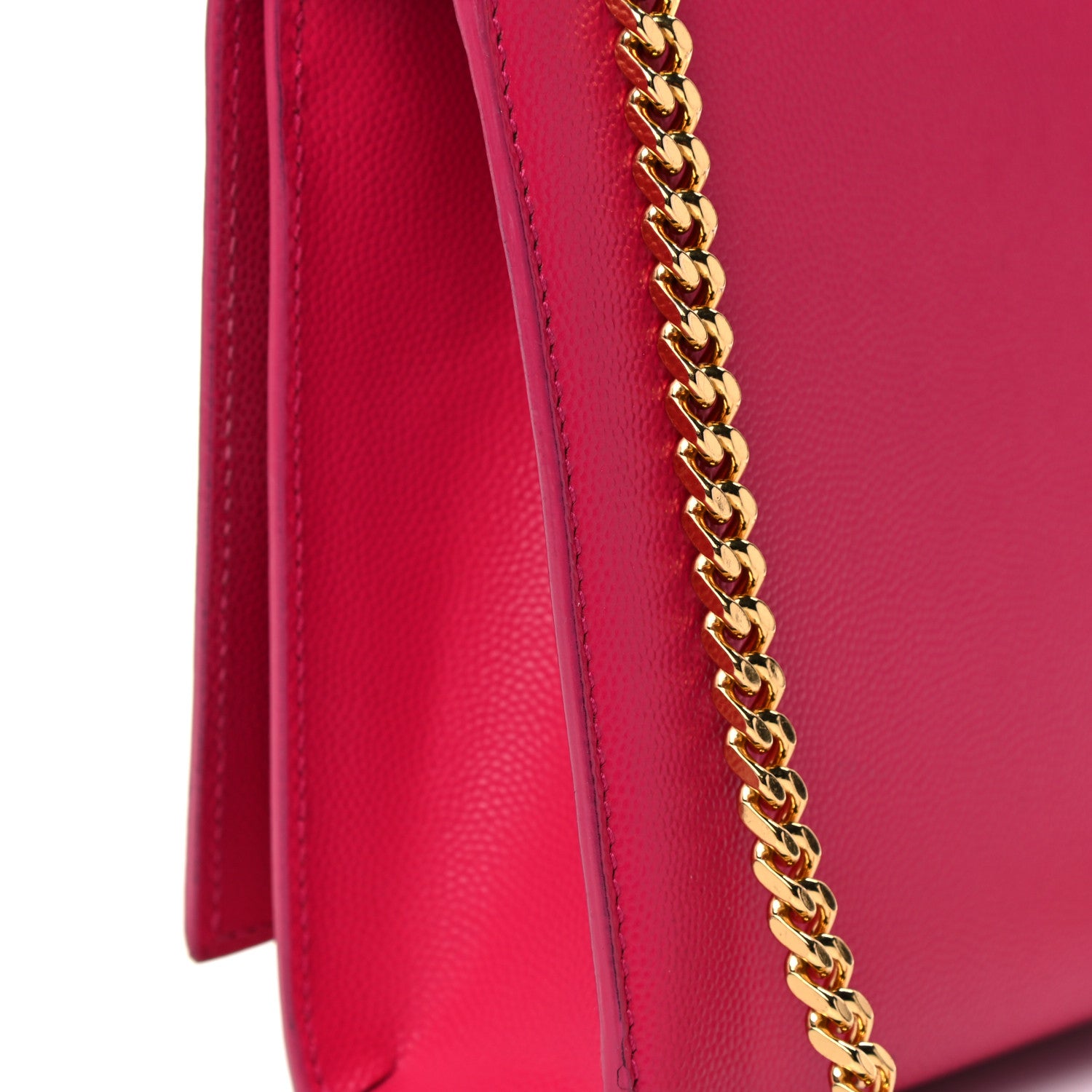 Saint Laurent Grain De Poudre Medium Monogram Kate Satchel Lipstick Fuchsia 18 of 18