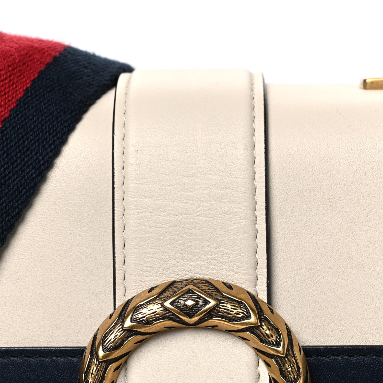 Gucci Calfskin Bamboo Web Medium Dionysus Top Handle Bag White Blue Hibiscus Red 8 of 12