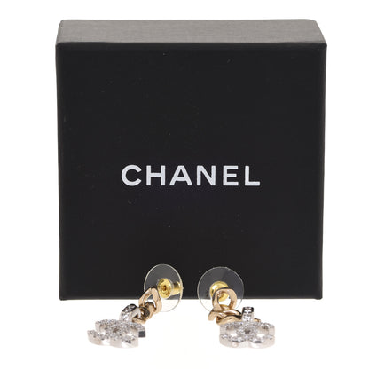Chanel Metal Crystal CC Chain Drop Earrings Gold 4 of 4