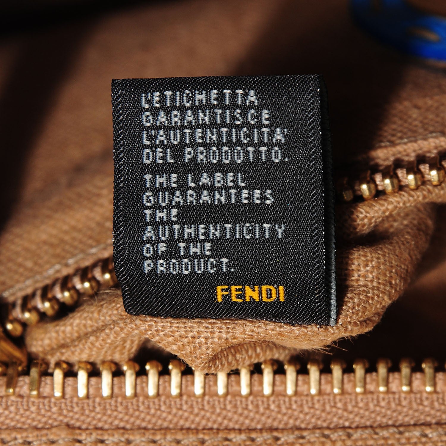 Fendi Cuoio Romano Raffia Selleria Medium Peekaboo Iconic Satchel Blue 13 of 13