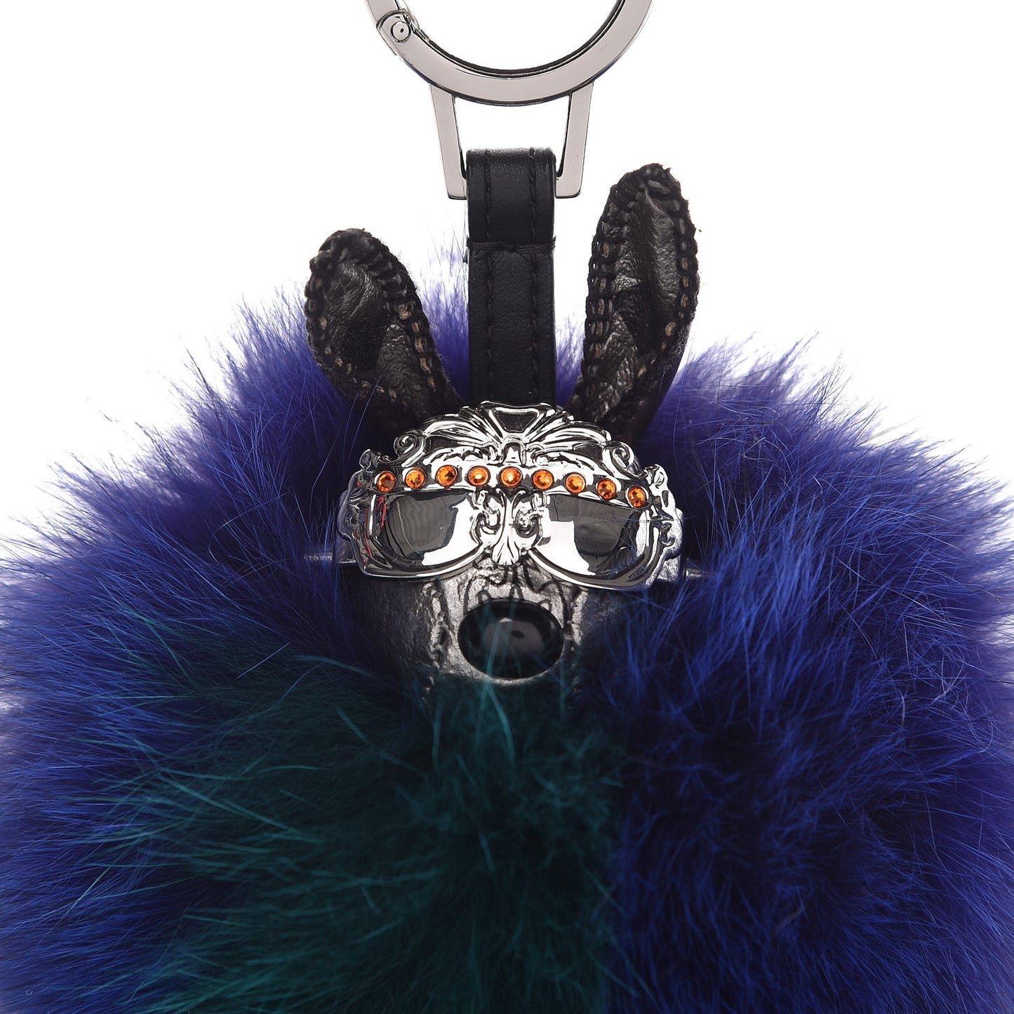 Visetos Rabbit Bag Charm Silver Blue Green