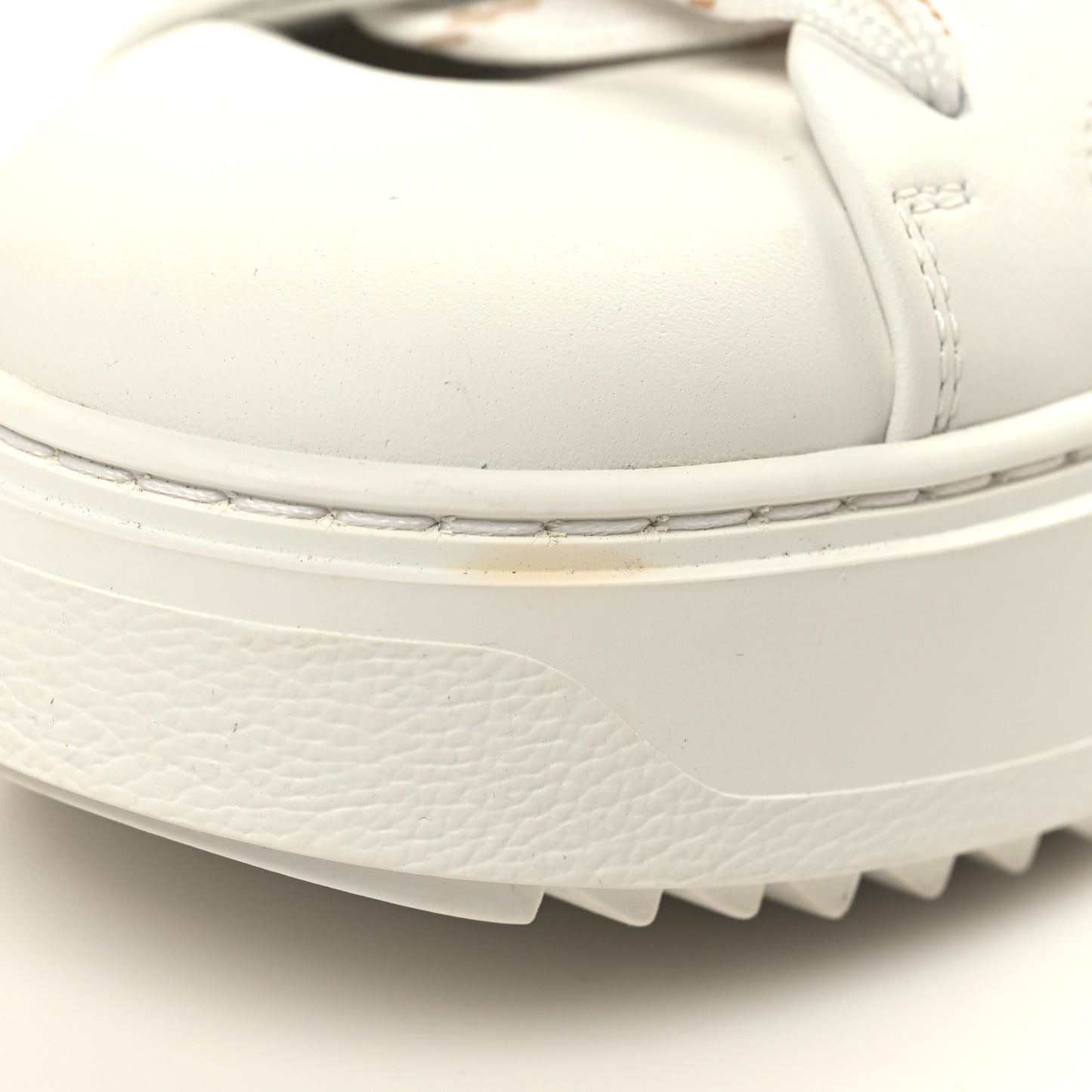 Lambskin Embossed Monogram Time Out Sneakers 38 White Natural