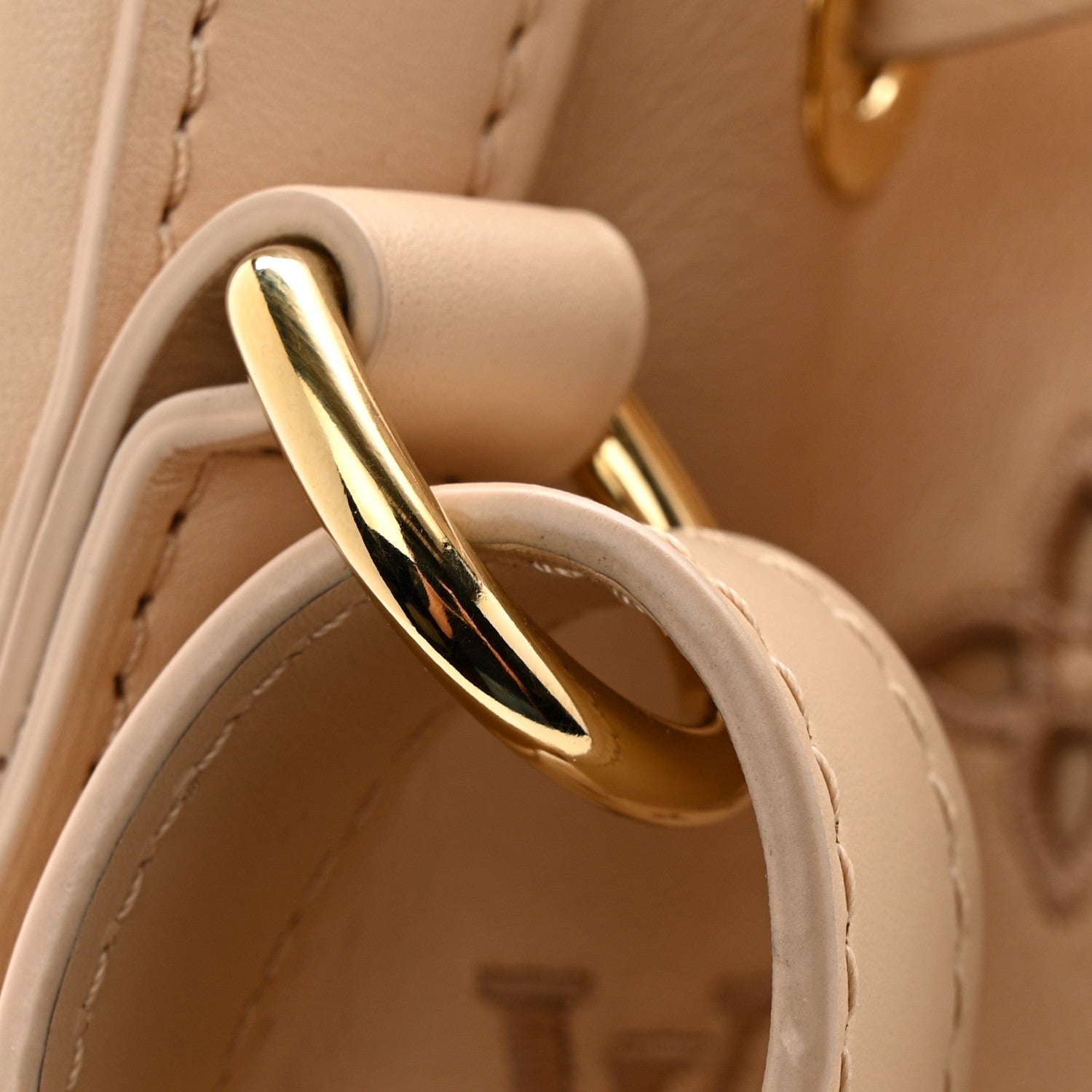 Louis Vuitton Calfskin Monogram Cutout Petit Noe Neutral 10 of 12