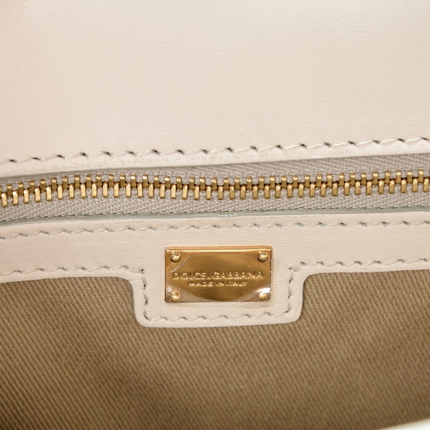 Calfskin Large Embroidered Laser Cut Miss Sicily Satchel Beige