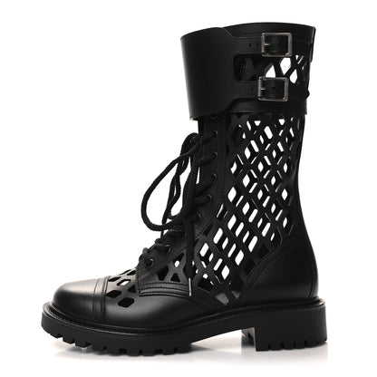 Christian Dior Matte Calfskin Womens D-Trap 30mm Tall Boots 36.5 Black 1 of 8
