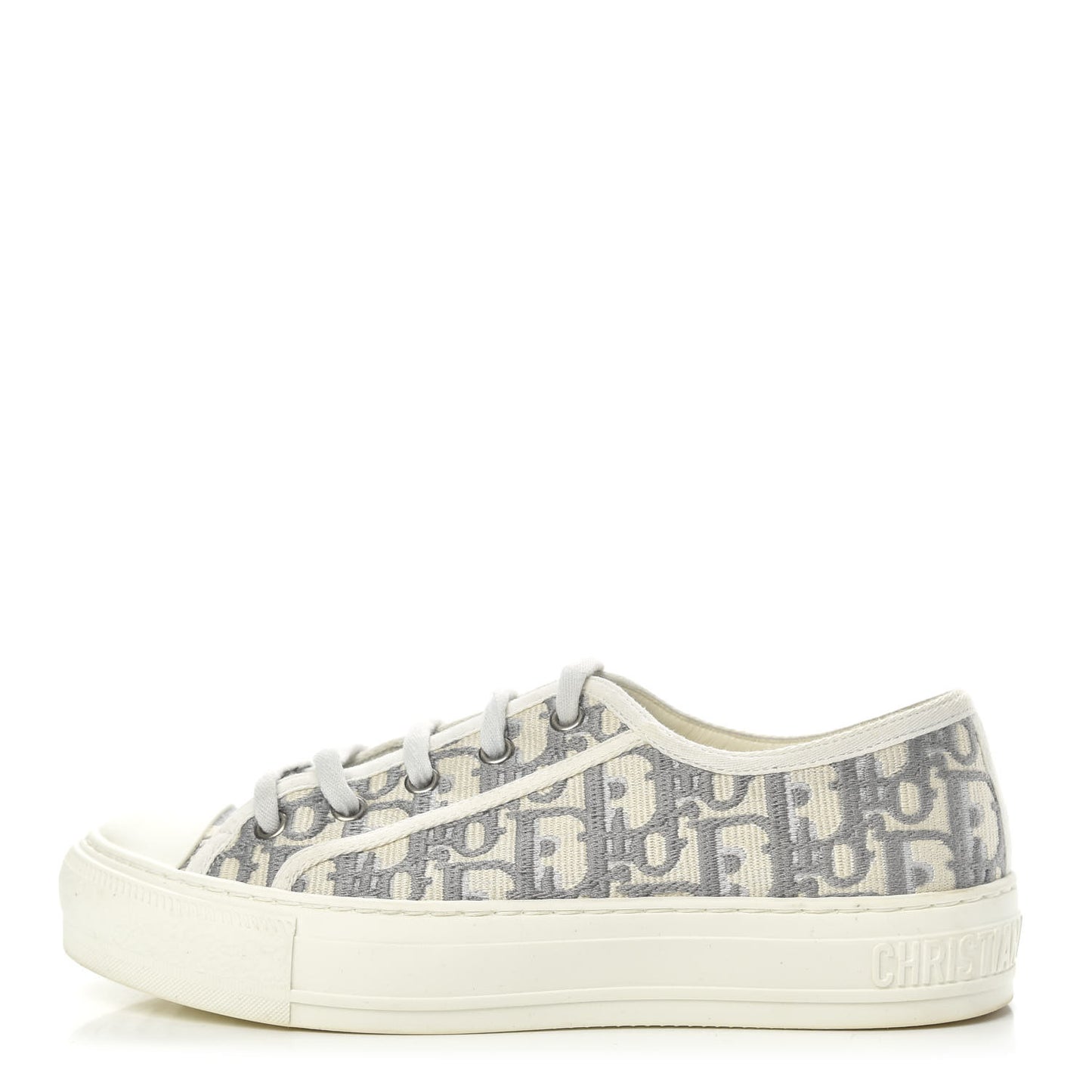 Canvas Oblique Walk'N'Dior Low Top Sneakers 36 Grey Stone