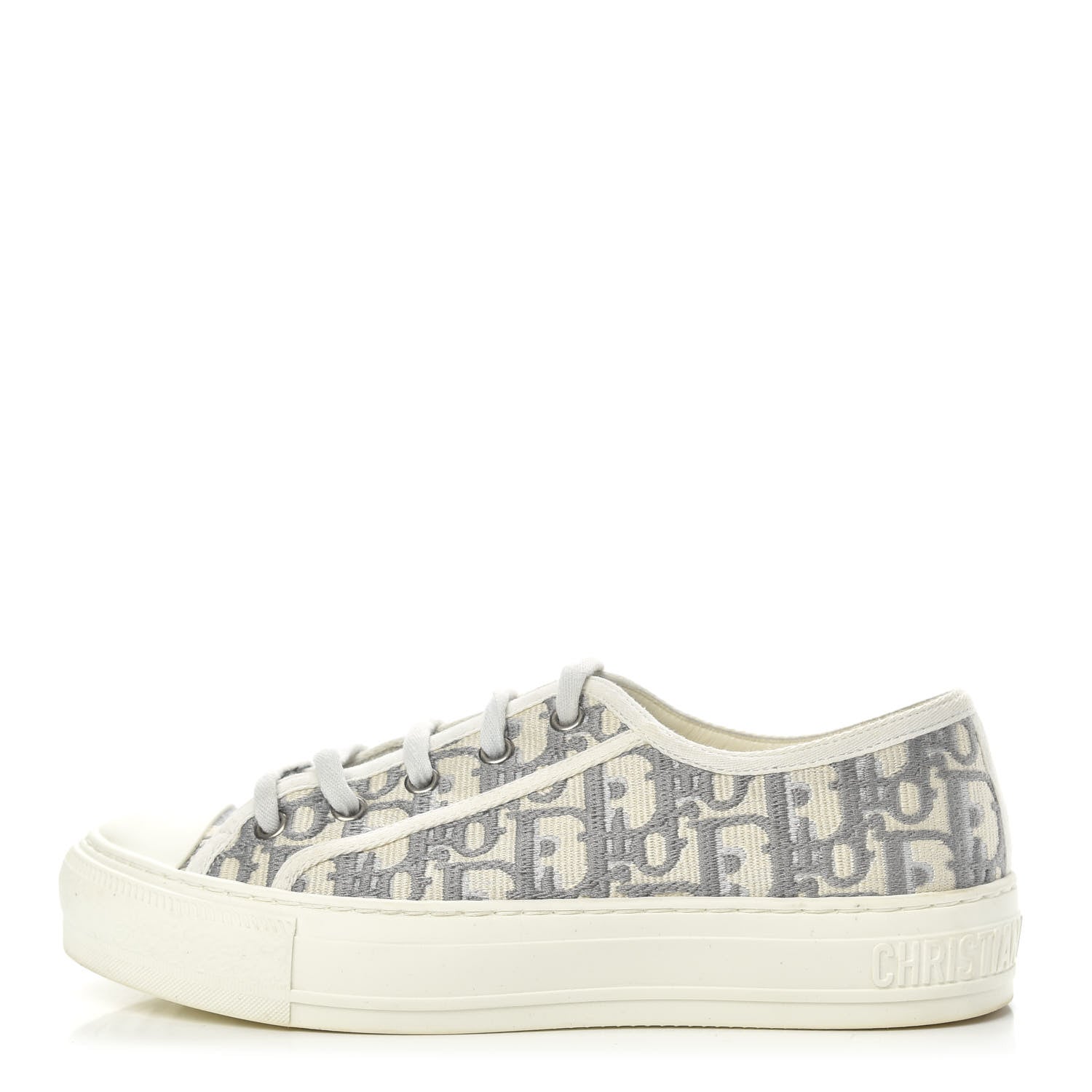 Christian Dior Canvas Oblique Walk'N'Dior Low Top Sneakers 36 Grey Stone 1 of 10