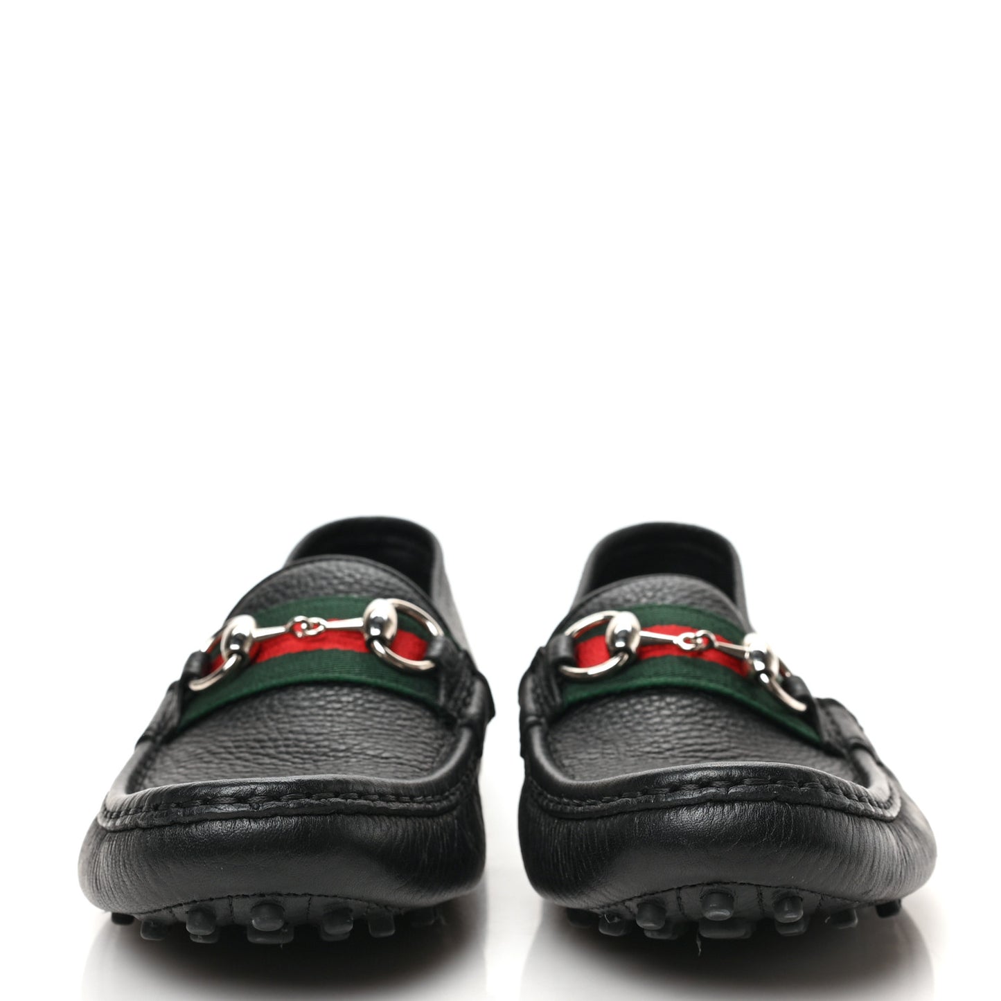 Road Calfskin Web Womens Horsebit Driver Loafers 38 Black
