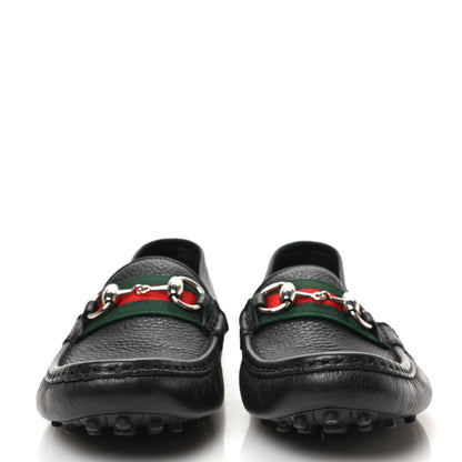 Gucci Road Calfskin Web Womens Horsebit Driver Loafers 38 Black 2 of 8
