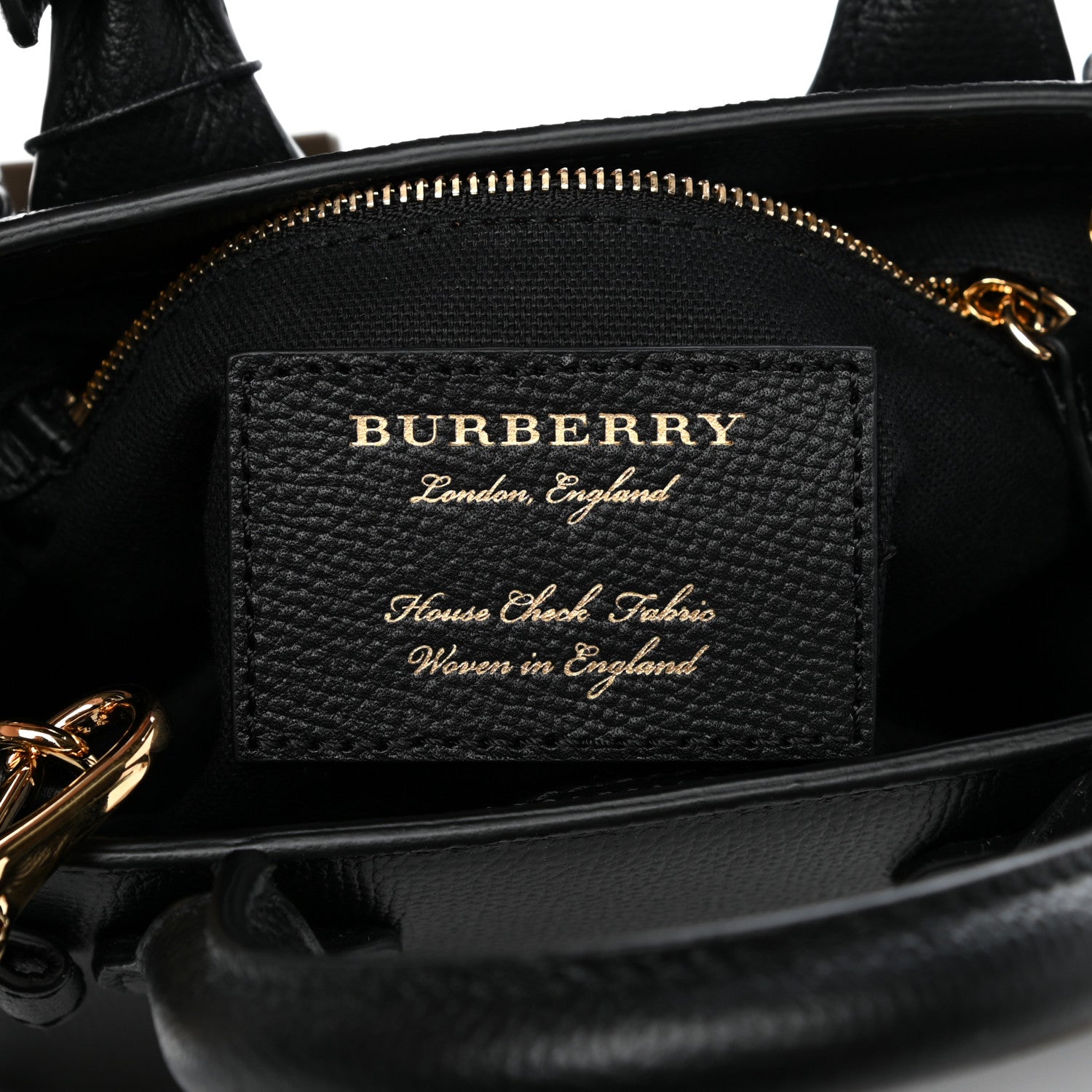 Burberry Derby Calfskin House Check Baby Banner Tote Black 6 of 11