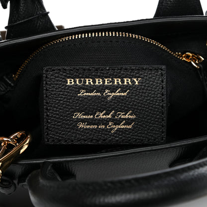 Burberry Derby Calfskin House Check Baby Banner Tote Black 6 of 11