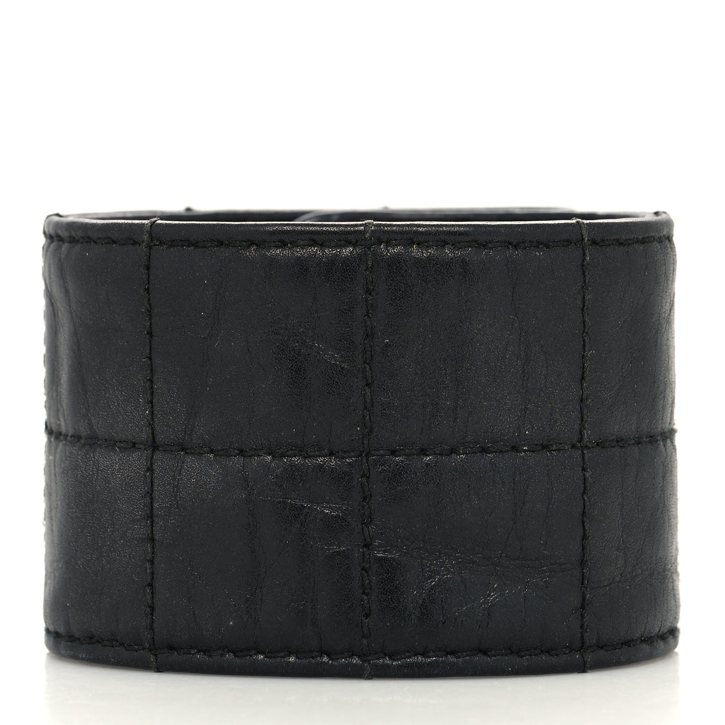 Lambskin Quilted Enamel CC Turnlock Cuff L Black