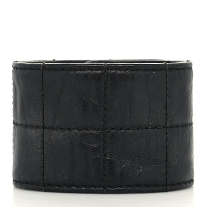 Chanel Lambskin Quilted Enamel CC Turnlock Cuff L Black 3 of 5