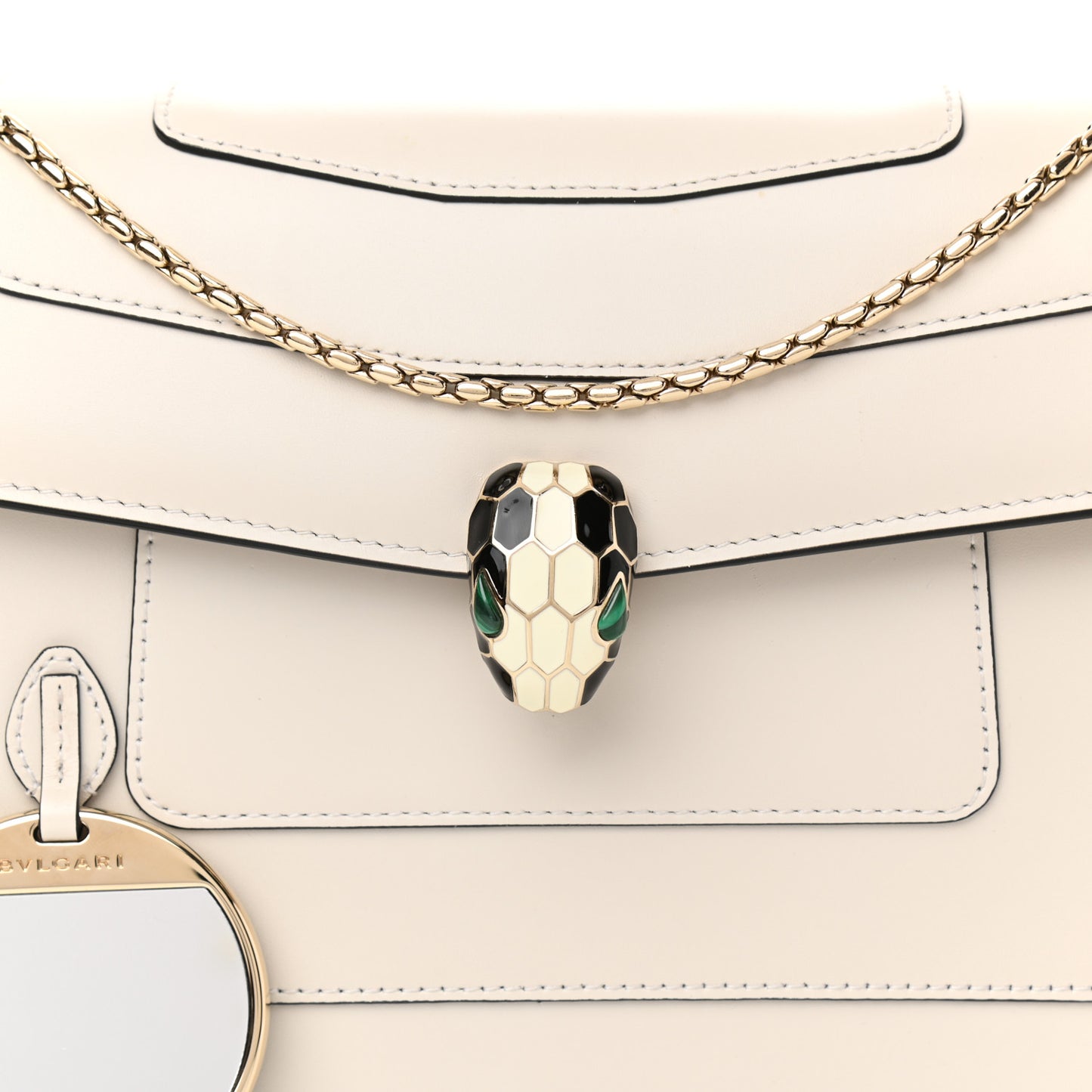Calfskin Serpenti Forever Shoulder Bag White