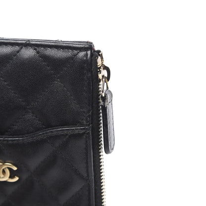Chanel Lambskin Quilted Classic Flat Wallet Pouch Black 9 of 10