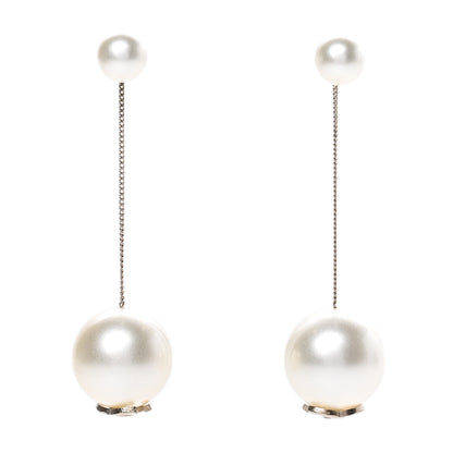 Chanel Pearl CC Chain Drop Earrings Gold 1 of 6