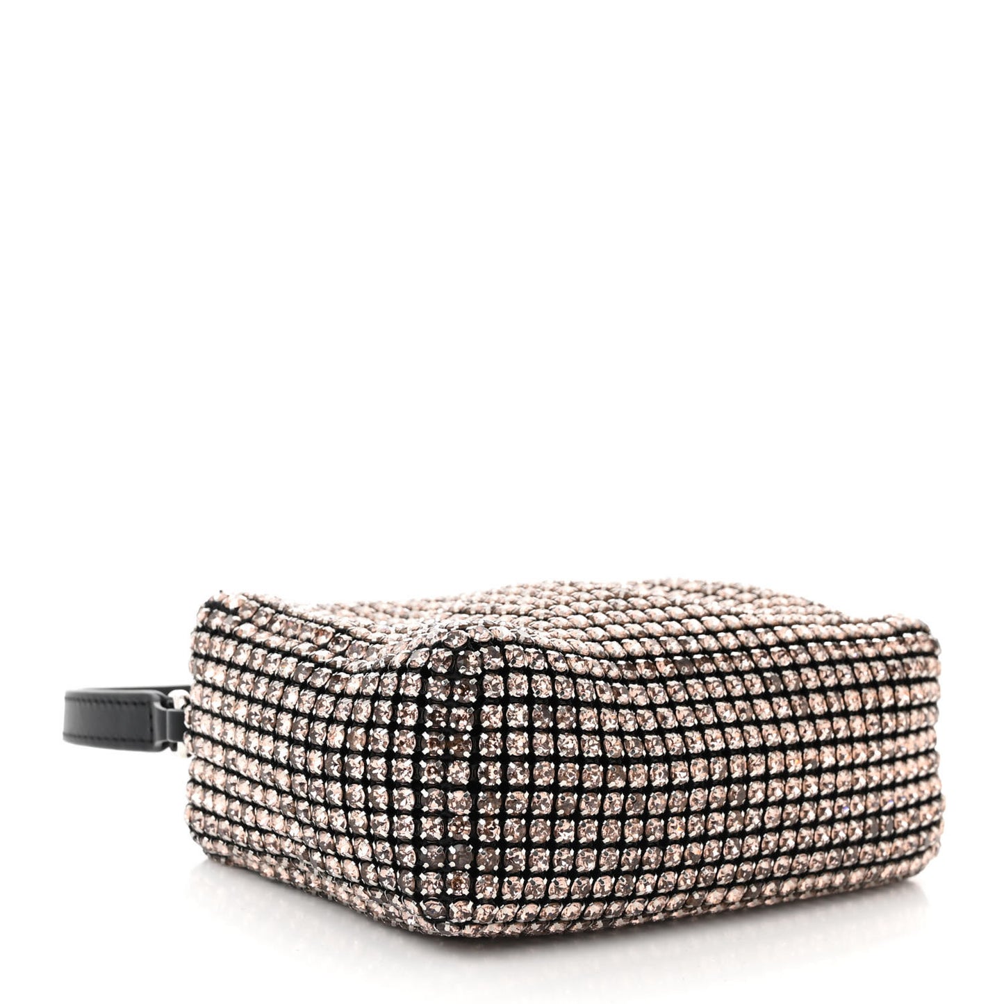 Mesh Crystal Rhinestone Mini Heiress Pouch Sandstone