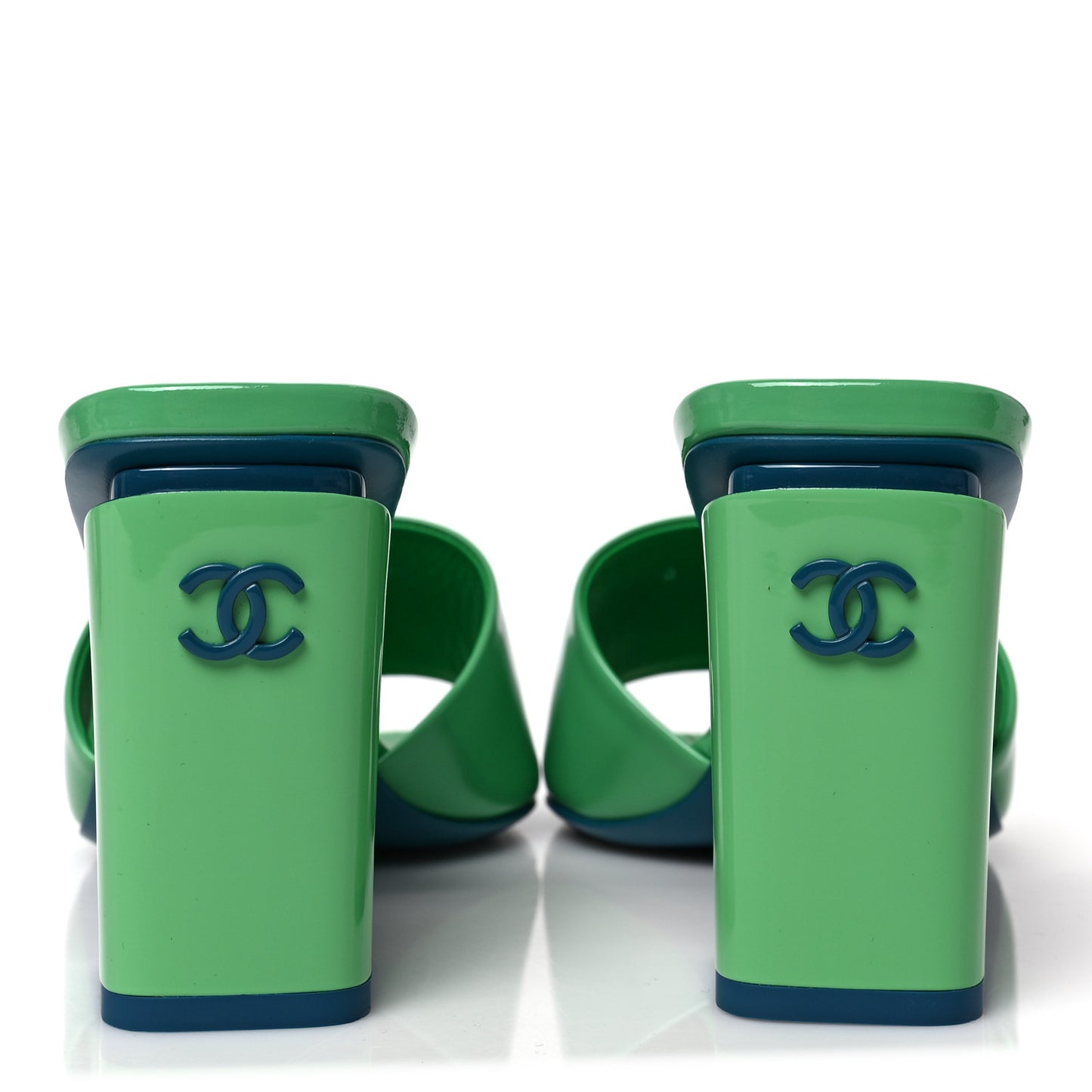 Patent Calfskin Sandals 38 Turquoise