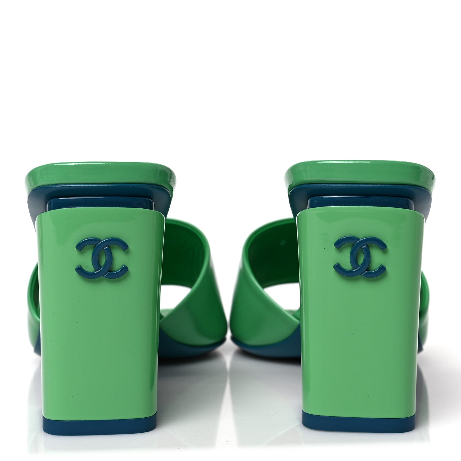 Chanel Patent Calfskin Sandals 38 Turquoise 5 of 9