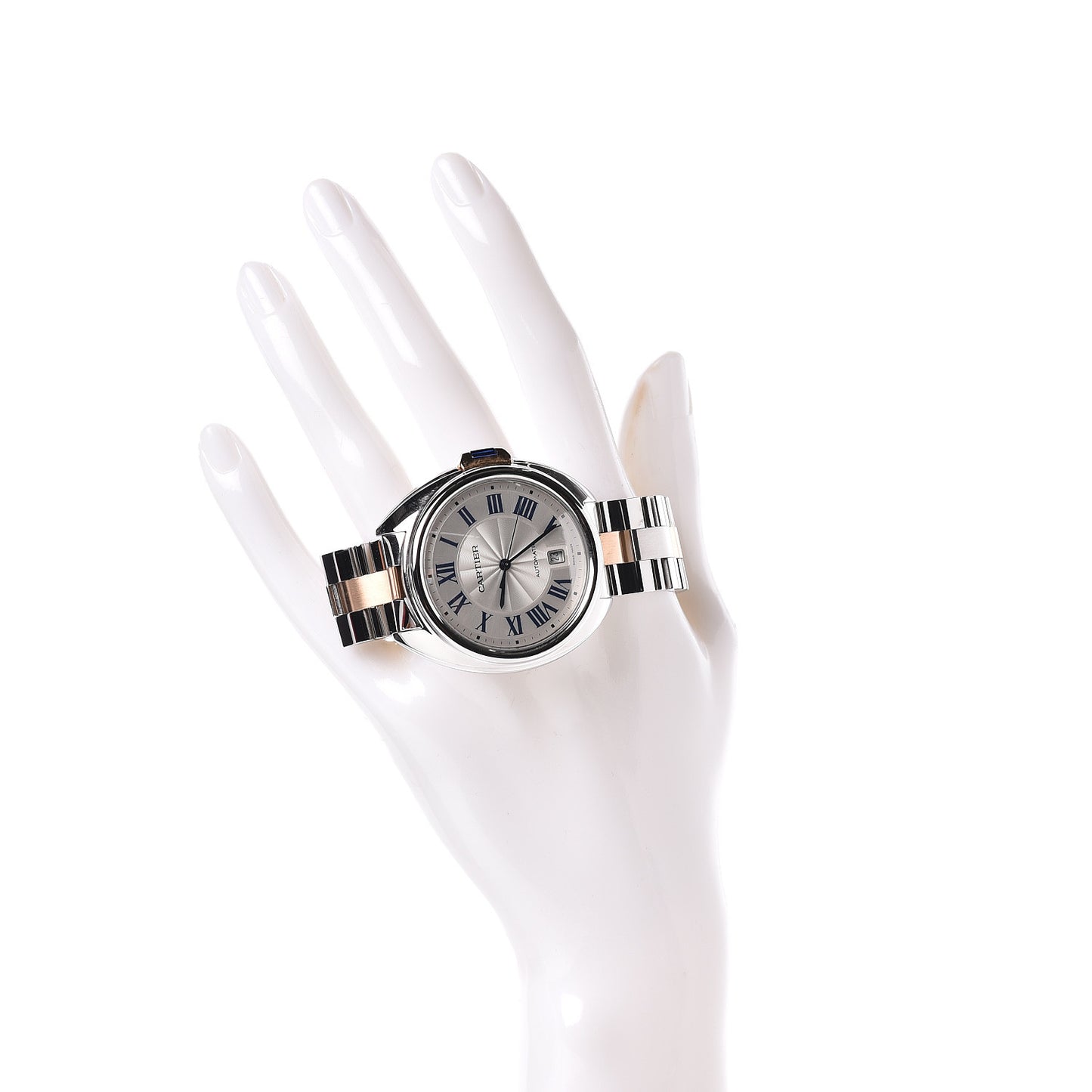 Stainless Steel 18K Pink Gold 40mm Cle De Automatic Watch