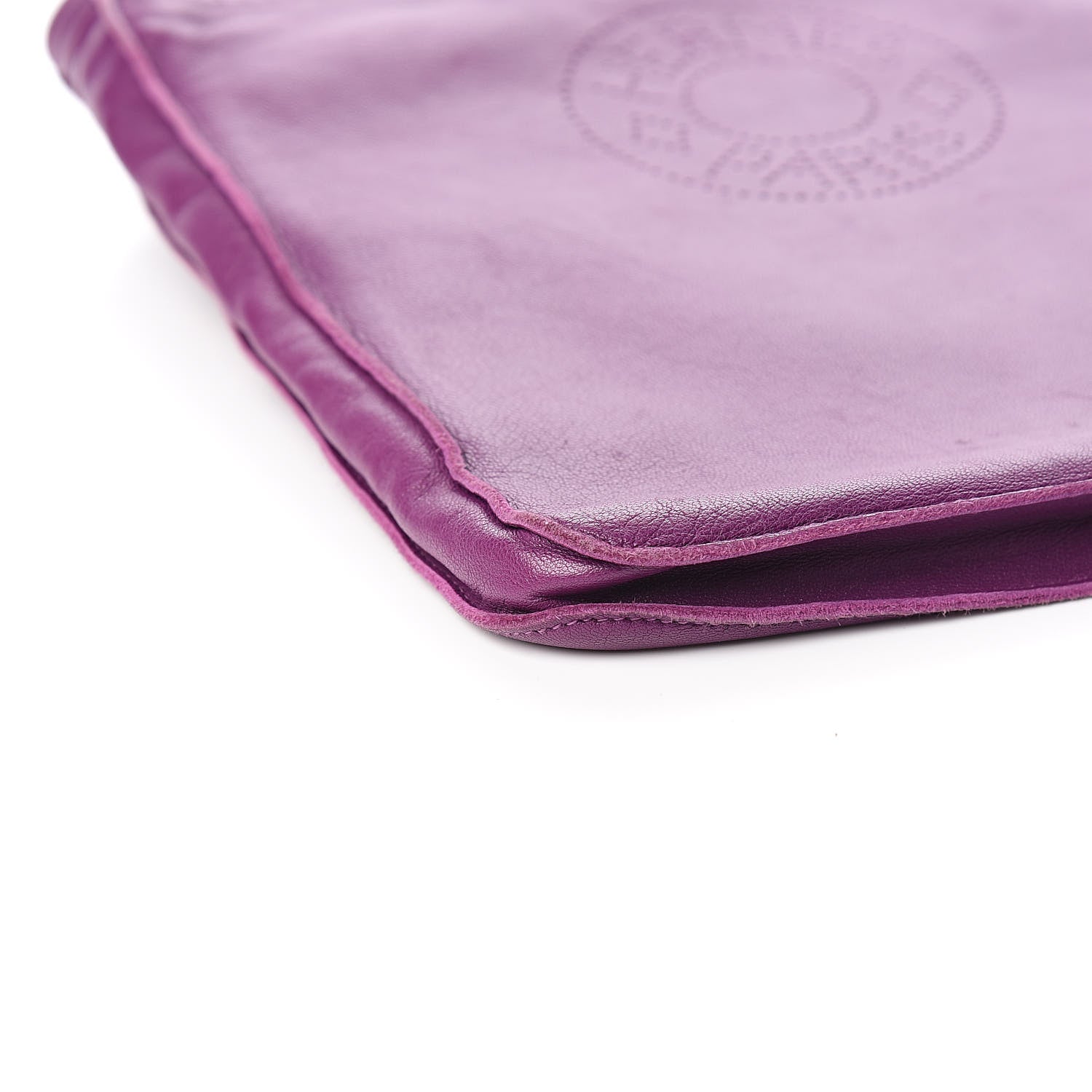 Hermes Lambskin Clou De Selle Pouch Violet 8 of 10