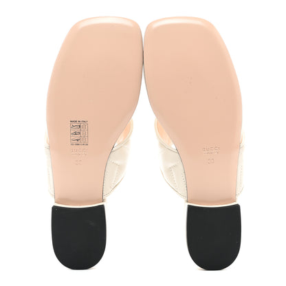 Gucci Nappa Charlotte Double G Marmont Thong Sandals 38 Mystic White 5 of 9