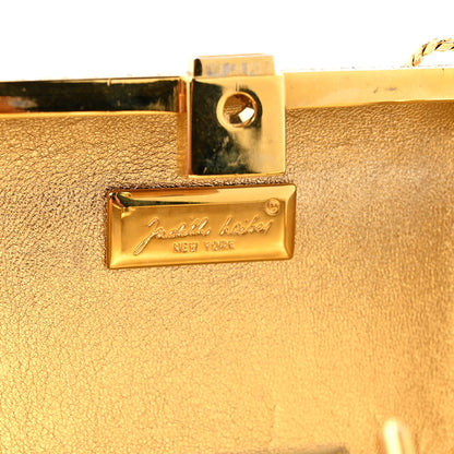 Judith Leiber Swarovski Crystal Minaudiere Clutch Silver Gold 7 of 11