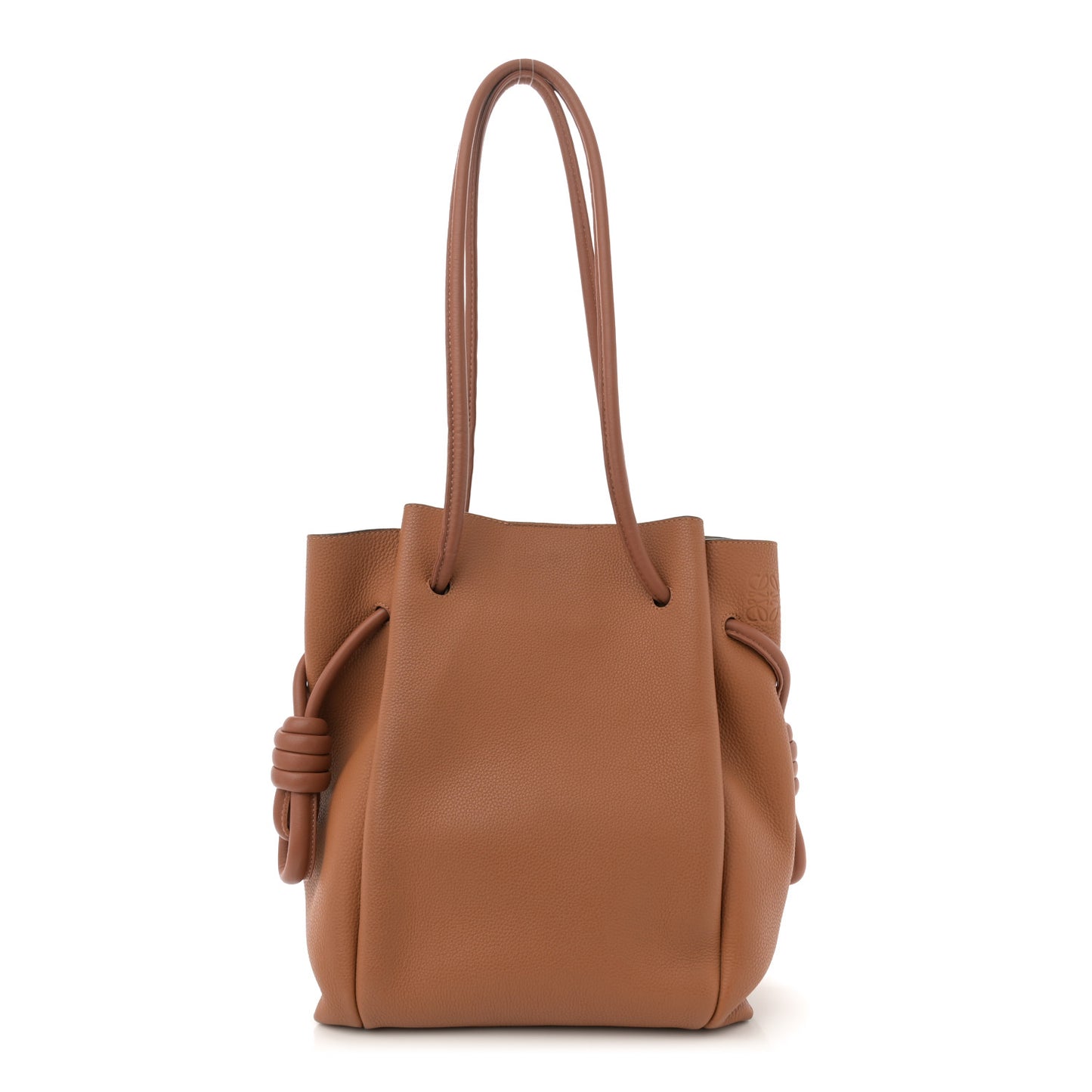 Calfskin Small Flamenco Knot Bag Caramel