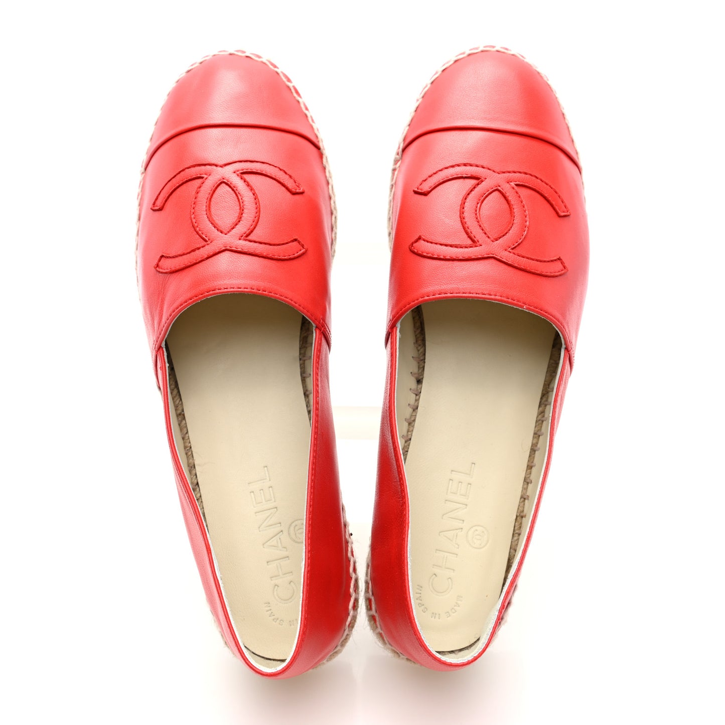 Lambskin CC Espadrilles 40 Red