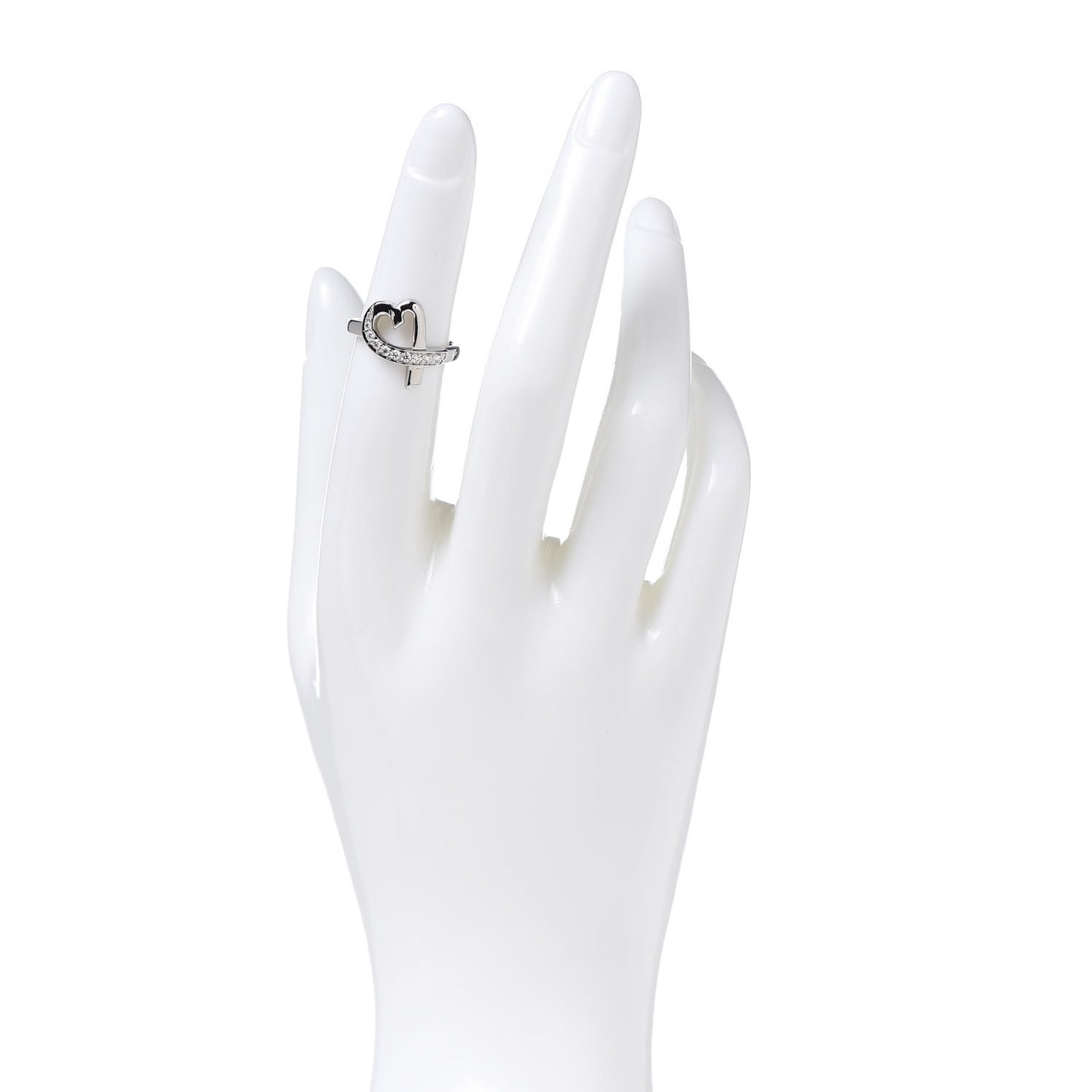 18K White Gold Diamond Paloma Picasso Loving Heart Ring 49 5